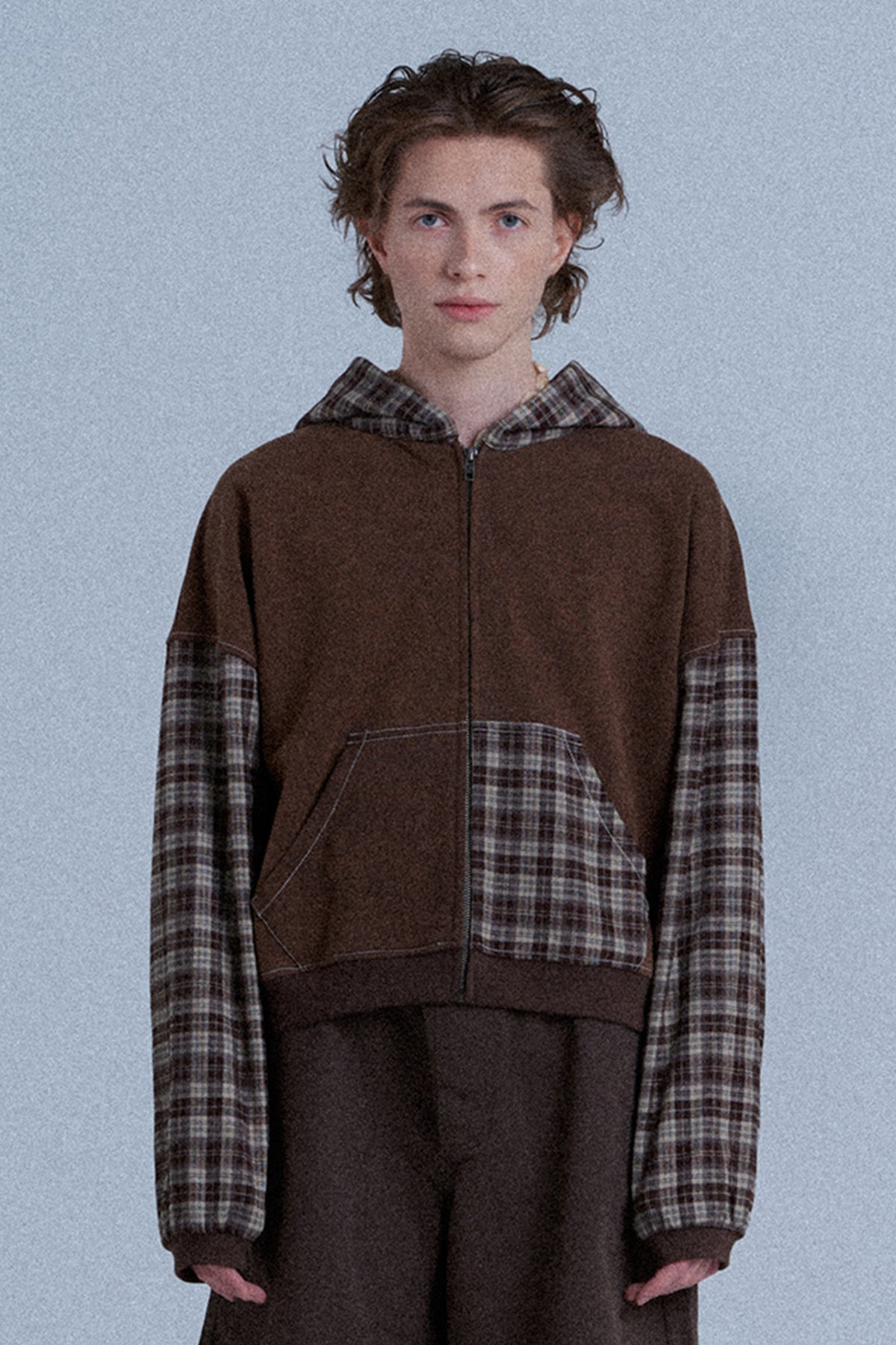 Patchwork Zip Up Hoodie