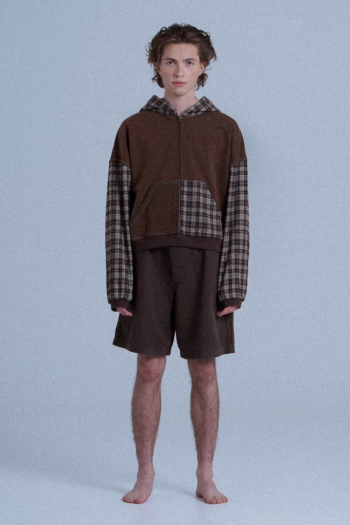 Patchwork Zip Up Hoodie